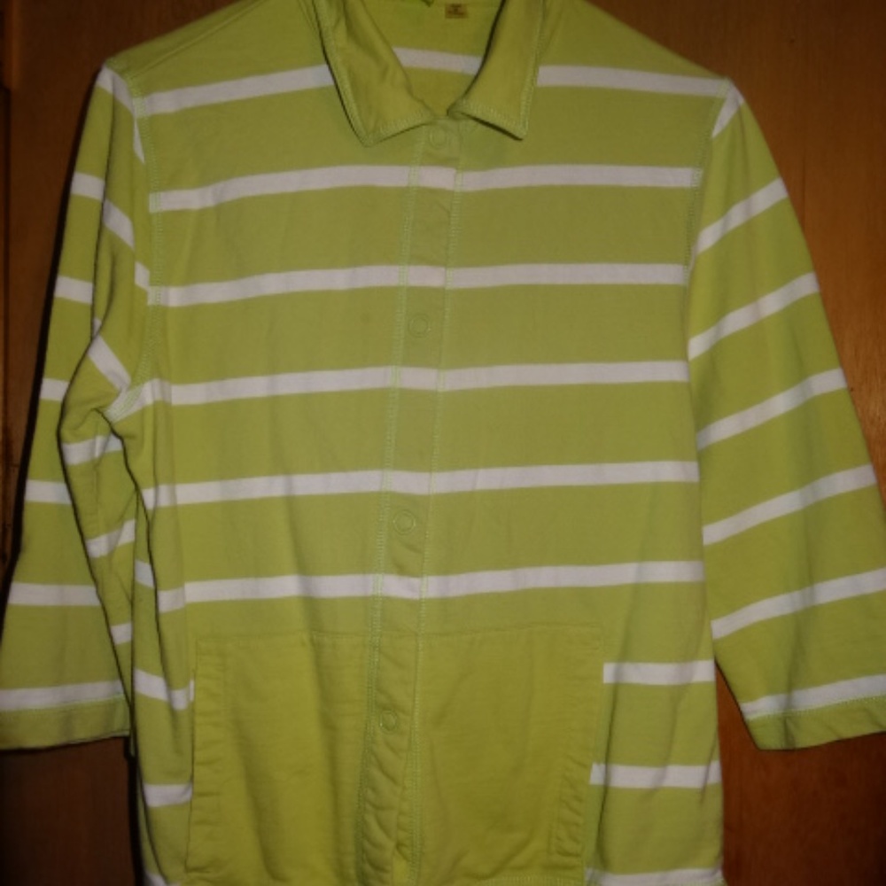 Women's Green Strip Top Size Small